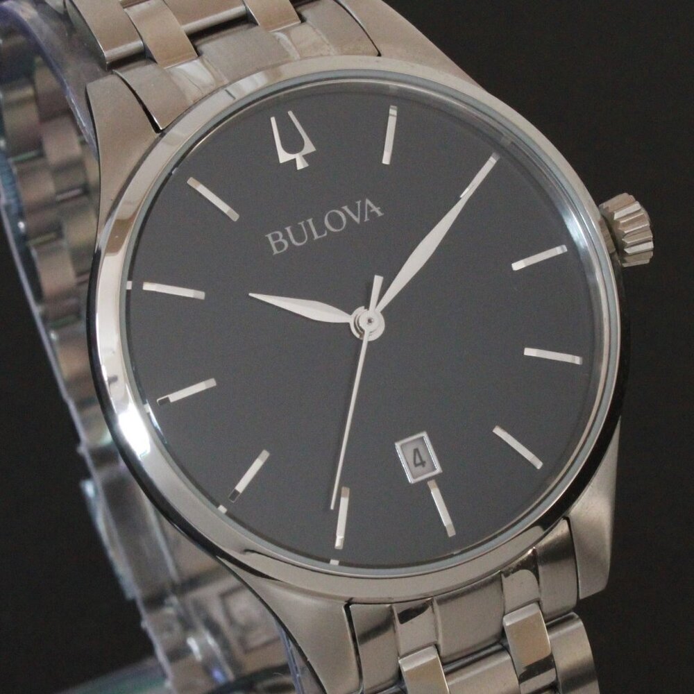 Bulova Ladies Classic Quartz Watch Black Dial Stainless Case Bracelet 36mm - Picture 8 of 11